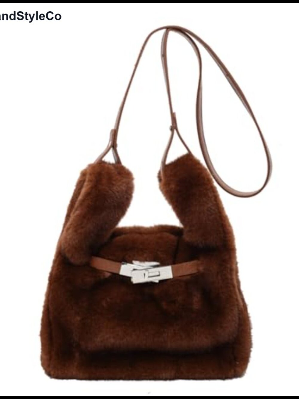 Faux Fur Mini Fluffy Tote Bag Fuzzy Crossbody Handbag Plush Purse